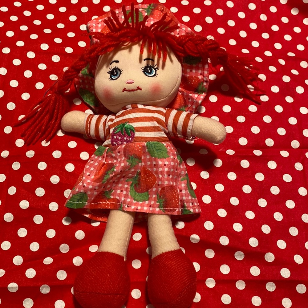 Strawberry doll with braids red.